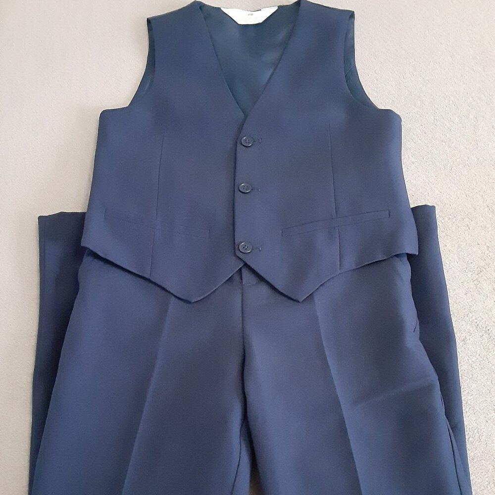 H&M Boys Size 8/9 Navy Blue 2 Piece Suit